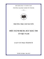 Luận văn thạc sĩ  Điều hành bộ ba bất khả thi ở Việt Nam
