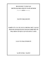Nghiên cứu các yếu tố của phương thức tạo giá trị dành cho khách hàng doanh nghiệp đối với hoạt động tín dụng tại ngân hàng Á Châu