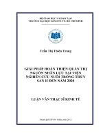 Luận văn thạc sĩ kinh tế Giải pháp hoàn thiện quản trị nguồn nhân lực tại Viện nghiên cứu nuôi trồng thủy sản II đến năm 2020