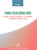 Phân tích công việc Giảm thiểu những tị nạnh trong công việc