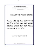 Nâng cao sự hài lòng của khách hàng đối với chất lượng dịch vụ tại Ngân hàng TMCP Sài Gòn