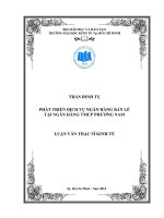 Luận văn thạc sĩ  Phát triển dịch vụ ngân hàng bán lẻ tại ngân hàng TMCP Phương Nam