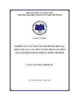 Nghiên cứu các nhân tố ảnh hưởng đến cấu trúc vốn của các Công ty bất động sản trên sàn giao dịch chứng khoán TP. Hồ Chí Minh