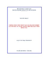 Luận văn thạc sĩ  Chống thất thu thuế tại các doanh nghiệp có vốn đầu tư nước ngoài trên địa bàn tỉnh Đồng Nai
