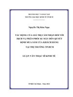 Tác động của giá trị cảm nhận đối với dịch vụ phan phối xe máy đến quyết định mua sắm của khách hàng tại thị trường TPHCM
