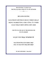 Giải pháp góp phần hoàn thiện hoạt động marketing cho công ty TNHH giao nhận Biển Đông năm 2020