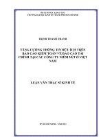 Tăng cường thông tin hữu ích trên báo cáo kiểm toán về báo cáo tài chính tại các công ty niêm yết ở Việt Nam