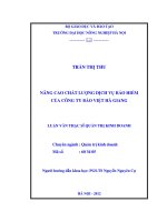 Nâng cao chất lượng dịch vụ bảo hiểm của Công ty Bảo Việt Hà Giang