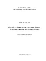 Giải pháp quản trị rủi ro thanh khoản tại Ngân hàng thương mại Cổ phần Sài Gòn