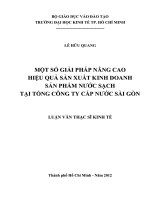 Luận văn thạc sĩ Một số giải pháp nâng cao hiệu quả sản xuất kinh doanh sản phẩm nước sạch tại Tổng công ty Cấp nước Sài Gòn