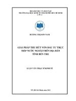 GIẢI PHÁP THU HÚT VỐN ĐẦU TƯ TRỰC TIẾP NƯỚC NGOÀI TRÊN ĐỊA BÀN TỈNH BẾN TRE.PDF