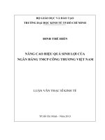 Luận văn thạc sĩ  Nâng cao hiệu quả sinh lợi của ngân hàng thương mại cổ phần công thương Việt Nam