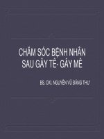 chăm sóc bệnh nhân sau gây tê- gây mê