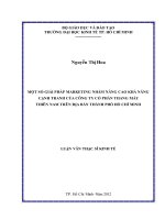 Luận văn thạc sĩ Một số giải pháp marketing nhằm nâng cao khả năng cạnh tranh của công ty cổ phần thang máy Thiên Nam trên địa bàn TPHCM