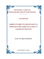 Nghiên cứu hiệu ứng truyền dẫn của chính sách tiền tệ đến sản lượng và lạm phát ở Việt Nam