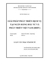 Giải pháp phát triển dịch vụ tại Ngân hàng Đầu tư và Phát triển Việt Nam (BIDV)