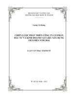Chiến lược phát triển Công ty cổ phần Đầu tư và Kinh doanh Vật liệu Xây dựng Fico đến năm 2016