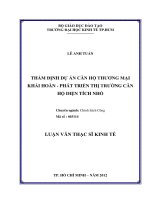 Thẩm định dự án căn hộ thương mại Khải Hoàn - Phát triển thị trường căn hộ diện tích nhỏ