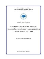 Ứng dụng các mô hình định giá trái phiếu chuyển đổi vào thị trường chứng khoán Việt Nam