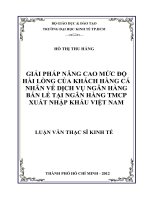 Luận văn thạc sĩ  Giải pháp nâng cao mức độ hài lòng của khách hàng cá nhân về dịch vụ ngân hàng bán lẻ tại ngân hàng thương mại cổ phần xuất nhập khẩu Việt Nam