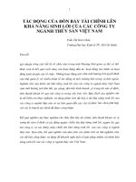 Luận văn thạc sĩ  Các nhân tố ảnh hưởng đến chính sách cổ tức của các doanh nghiệp Việt Nam