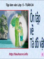 TẬP LÀM VĂN LỚP  5 - ÔN TẬP VỀ TẢ ĐỒ VẬT