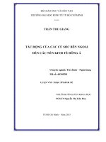 Luận văn thạc sĩ kinh tế Tác động của các cú sốc bên ngoài đến các nền kinh tế Đông Á