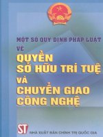 Một số quy định pháp luật về quyền sở hữu trí tuệ và chuyển giao công nghệ
