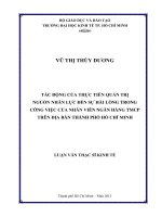 Tác động của thực tiễn quản trị nguồn nhân lực đến sự hài lòng trong công việc của nhân viện ngân hàng TMCP trên địa bàn TPHCM