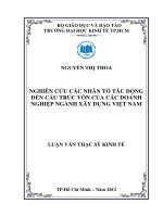 NGHIÊN CỨU CÁC NHÂN TỐ TÁC ĐỘNG ĐẾN CẤU TRÚC VỐN CỦA CÁC DOANH NGHIỆP NGÀNH XÂY DỰNG VIỆT NAM.PDF