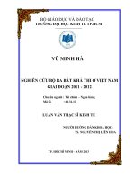 Luận văn thạc sĩ  Nghiên cứu bộ ba bất khả thi ở Việt Nam giai đoạn 2011 - 2012