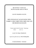 Luận văn thạc sĩ  Phân tích nợ xấu tại Ngân hàng Nông nghiệp và Phát triển nông thôn Việt Nam chi nhánh Nam Sài Gòn