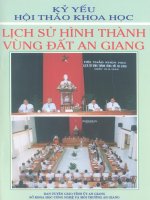 Kỷ yếu hội thảo khoa học lịch sử hình thành vùng đất An Giang