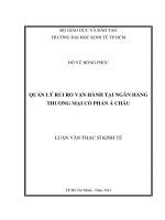 Quản lý rủi ro vận hành tại Ngân hàng Thương mại Cổ phần Á Châu