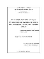 Hoàn thiện hệ thống xếp hạng tín nhiệm khách hàng doanh nghiệp của ngân hàng thương mại cổ phần Á Châu