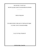 TÁC ĐỘNG HÀNH VI NHÀ QUẢN LÝ ĐẾN QUYẾT ĐỊNH CẤU TRÚC VỐN CỦA DOANH NGHIỆP.PDF