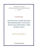 GIẢI PHÁP NÂNG CAO HIỆU QUẢ HOẠT ĐỘNG KINH DOANH CỦA NGÂN HÀNG THƯƠNG MẠI CỔ PHẦN ĐÔNG Á THEO MÔ HÌNH CAMELS.PDF
