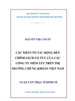 CÁC NHÂN TỐ TÁC ĐỘNG ĐẾN CHÍNH SÁCH CỔ TỨC CỦA CÁC CÔNG TY NIÊM YẾT TRÊN THỊ TRƯỜNG CHỨNG KHOÁN VIỆT NAM.PDF