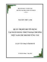 QUẢN TRỊ RỦI RO TÍN DỤNG TẠI NGÂN HÀNG TMCP NGOẠI THƯƠNG VIỆT NAM CHI NHÁNH VŨNG TÀU.PDF