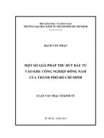 Một số giải pháp thu hút đầu tư vào khu công nghiệp Đông Nam của TPHCM