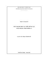 Luận văn thạc sĩ  Đẩy mạnh cho vay tiêu dùng tại Ngân hàng thương mại cổ phần Đông Á
