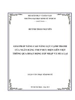 Giải pháp nâng cao năng lực cạnh tranh của Ngân hàng thương mại cổ phần Bưu điện Liên Việt thông qua hoạt động sáp nhập và mua lại