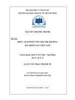 Luận văn thạc sĩ  REIT - Giải pháp vốn cho thị trường bất động sản Việt Nam
