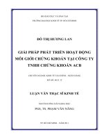Giải pháp phát triển hoạt động môi giới chứng khoán tại công ty TNHH chứng khoán ACB