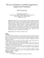 The use of politeness in making suggestion in English and Vietnamese