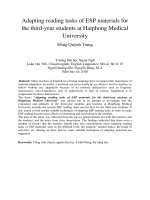 Adapting reading tasks of ESP materials for the third-year students at Haiphong Medical University