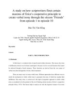 A study on how scriptwriters flout certain maxims of Grice's cooperative principle to create verbal irony through the sitcom Friends from episode 1 to 10