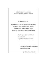 Nghiên cứu các yếu tố ảnh hưởng đến sự thỏa mãn của các nhà thuốc kinh doanh thuốc đông dược trên địa bàn thành phố Hồ Chí Minh