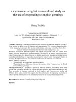 A vietnamese –english cross-cultural study on the use of responding to english greetings