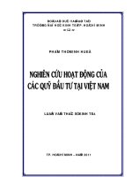 Nghiên cứu hoạt động của các quỹ đầu tư tại Việt Nam